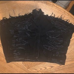 Black American Eagle Shorts Distressed